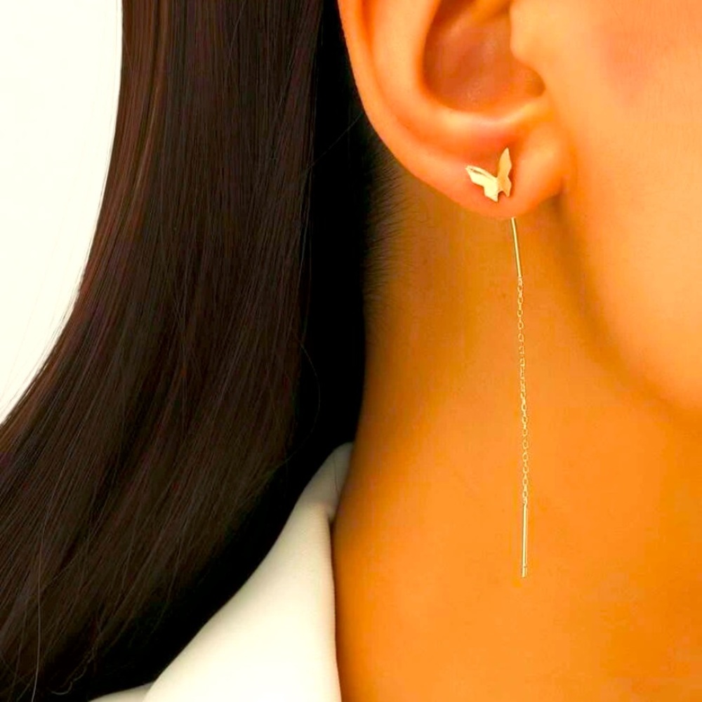 💕 18K Gold butterfly earrings